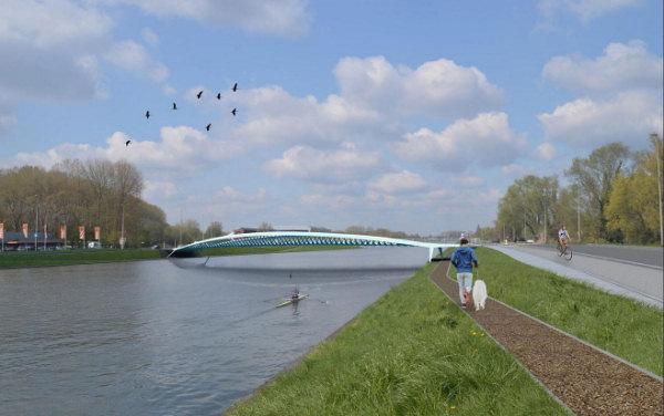 nieuwe brug over de Watersportbaan